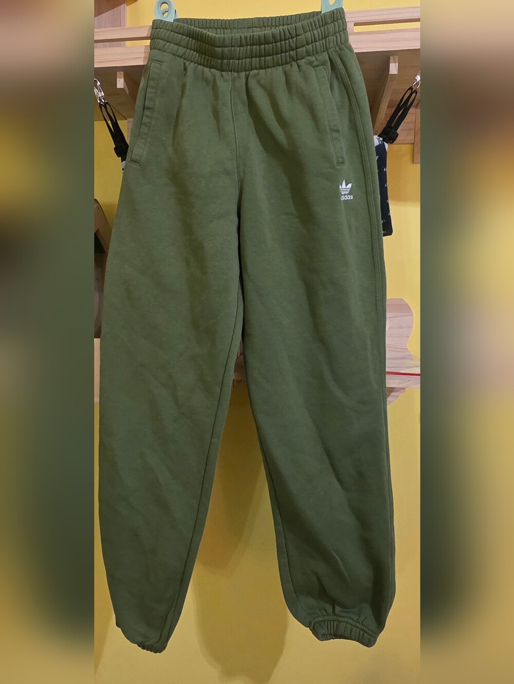 adidas Olive Green Trefoil Sweatpants
